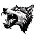 Wolf Biting tattoo design idea