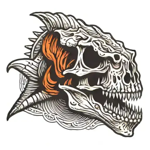 dinosaur skull tattoo design idea