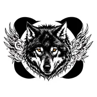 dark moon wolf tattoo design idea