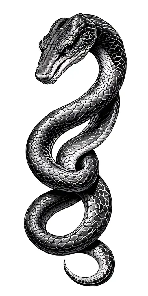 Snake wrapping tattoo design idea