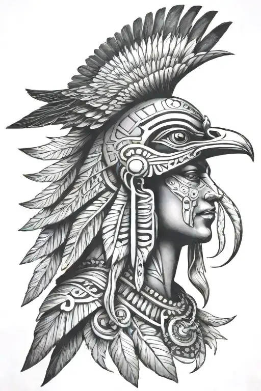bird people egyptian god tattoo design idea