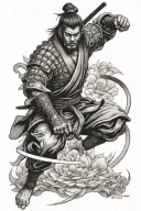 Samurai Jiu Jitsu tattoo design idea