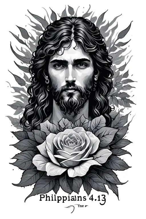 philippians 4:13 written tattoo design idea