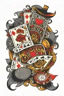cards and poker chips tattoo design idea