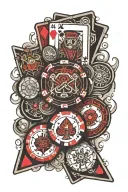 cards and poker chips tattoo design idea