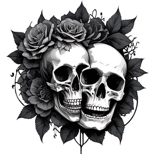 life and death with memento mori inside tattoo design idea