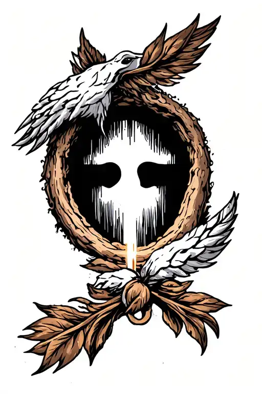 traditional faith based empty tomb tattoo design idea