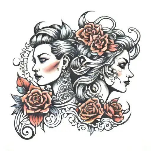 mother son tattoo design idea