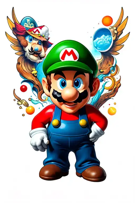 super mario bros tattoo design idea
