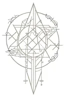 Features a geometric design that combines Egyptian hieroglyphics and Nordic runes Ideal placement: smaller forearm tatto tattoo design idea