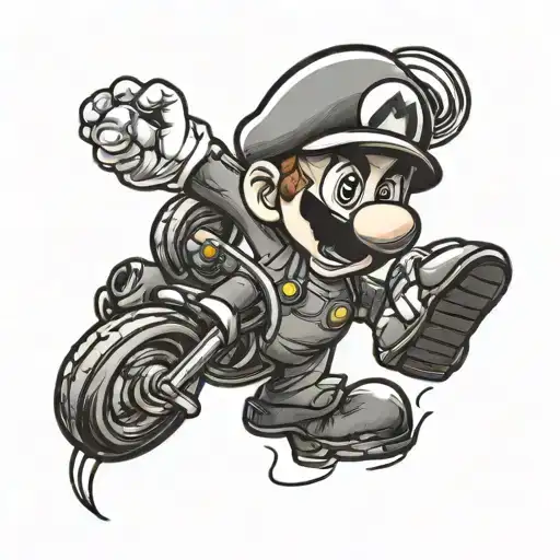 mario bros universe looking tattoo design idea