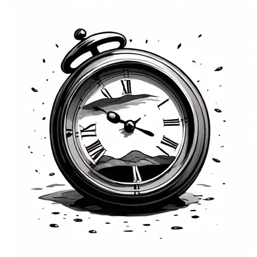 sideways hour glass with sand clock tattoo design idea