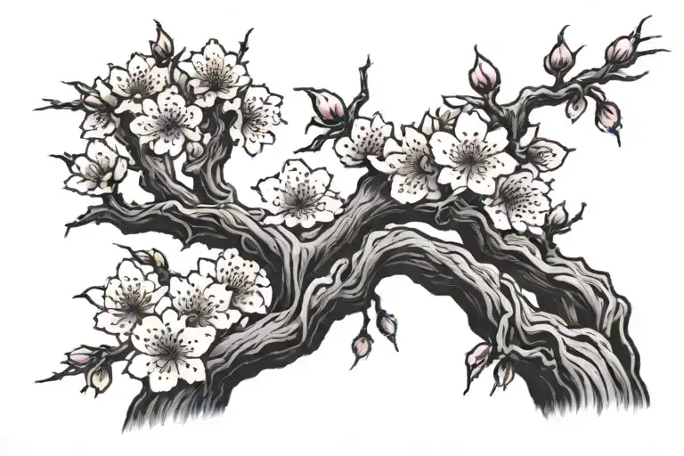 Cherry Blossom tree tattoo design idea