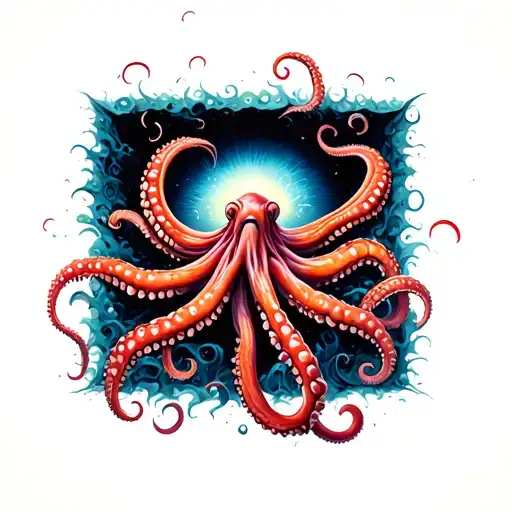 tentacles hanging out of a black hole tattoo design idea