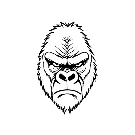 angry gorilla face tattoo design idea