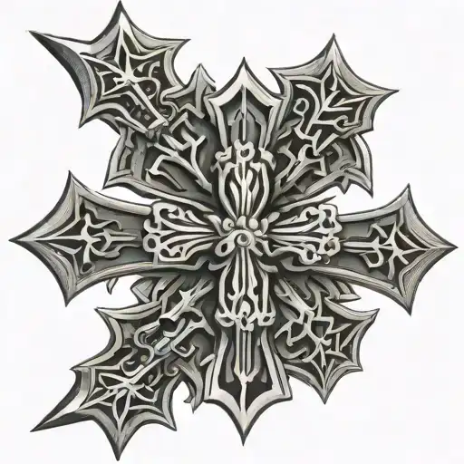 two chrome hearts crosses  tattoo design idea