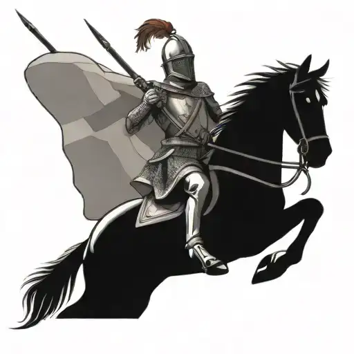 St George on horseback with England flag tattoo design idea