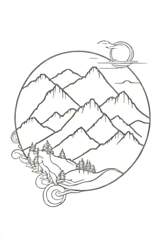downtown battle mountain tattoo design idea