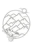 downtown battle mountain tattoo design idea