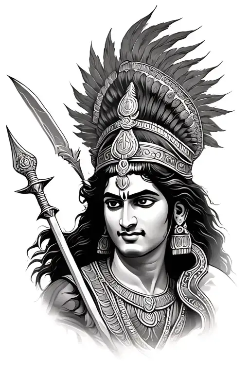 Mahabharata, Krishna, Arjuna, Warrior tattoo design idea