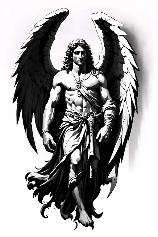 archangel michael tattoo design idea