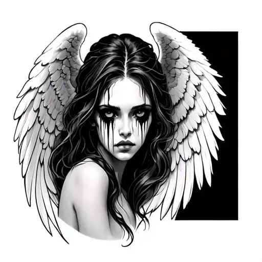 she angel cry  tattoo design idea