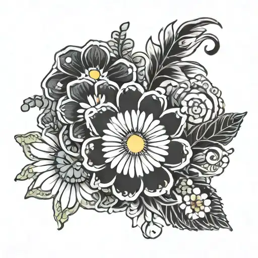 daisy chain tattoo design idea
