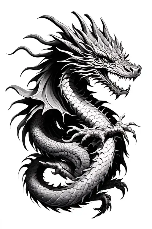dragon wrapped tattoo design idea
