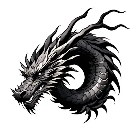 dragon polynesian tattoo design idea