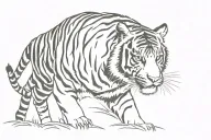 tiger walking tattoo design idea