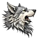fenrir viking norse wolf head side profile tattoo design idea