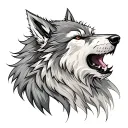 fenrir viking norse wolf head side profile tattoo design idea