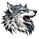 fenrir viking norse wolf head side profile tattoo design idea