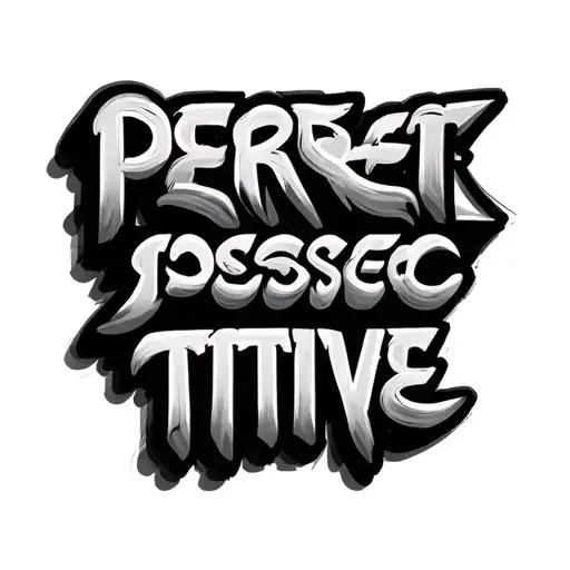 "PERSPECTIVE" word written tattoo design idea