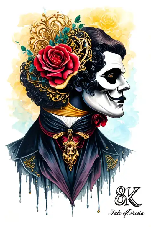 Phantom Of The Opera tattoo design idea