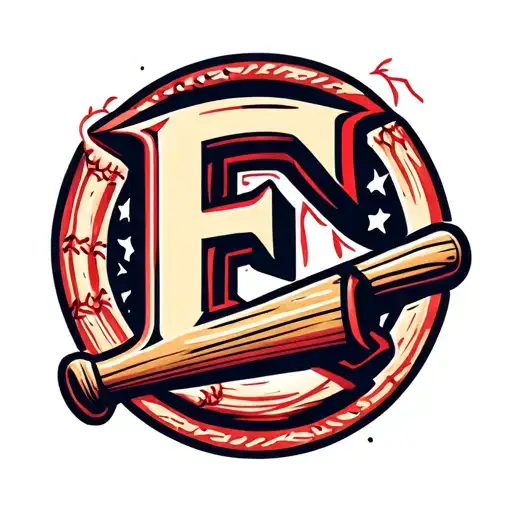 letter E baseball bat tattoo design idea