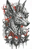 Anubis and skulls and scorpions tattoo design idea