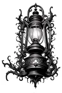 gothic lantern gothic castle arm sleeve tattoo design idea