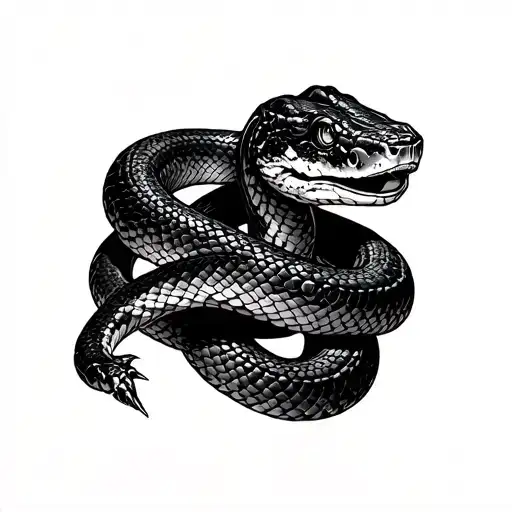 rattlesnake wrapping around a 5.9 cummins fuel injector tattoo design idea