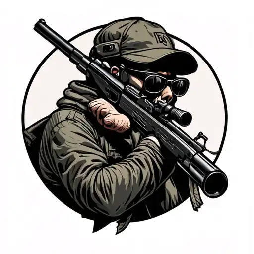sniper patience tattoo design idea