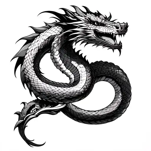sasuke snake with sheron dragon tattoo on forearm  tattoo design idea