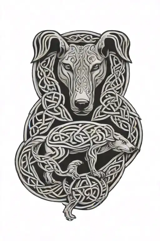 celtic hounds symbol tattoo design idea
