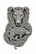 celtic hounds symbol tattoo design idea