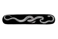 Top-down view of a continuous ouroboros snake forming a seamless bracelet around a human wrist, realistic reptile scales tattoo design idea