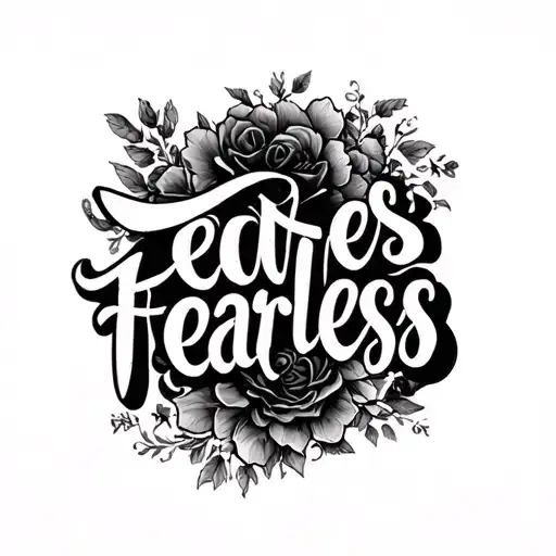 refine ideas fro the word fearless it needs to b Design 1: Black ink — elegant cursive with more spacing, slightly refin tattoo design idea
