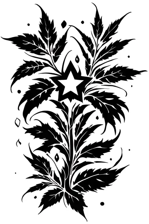 Plant Star themed tattoo design idea