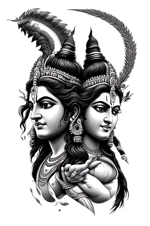 vishnu and Shiva tattoo tattoo design idea