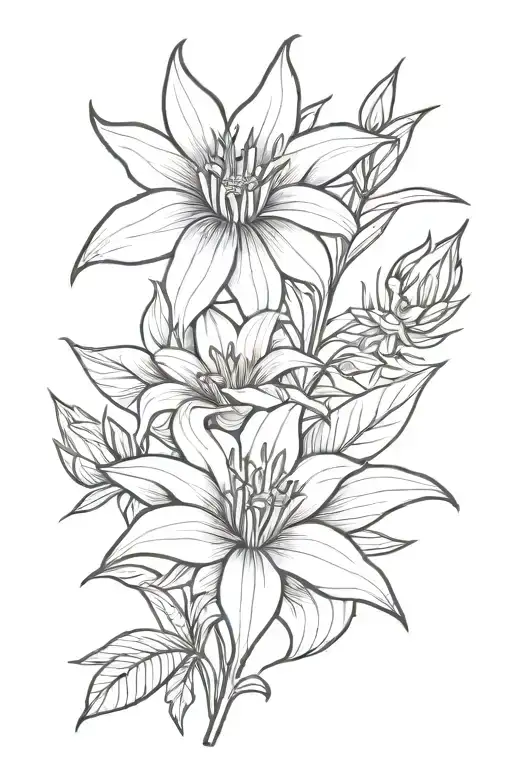 okra flower, Tiger Lily, sunflower tattoo design idea
