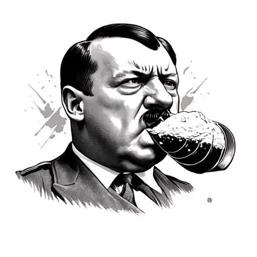 Hitler snorting cocaine tattoo design idea
