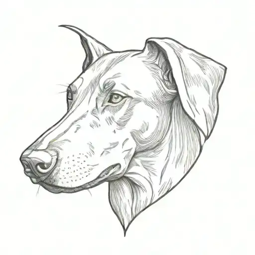 a Doberman dog head tattoo design idea